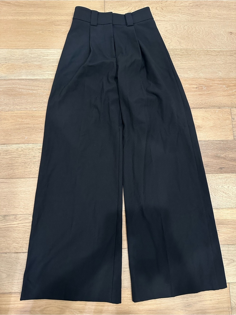 High-Waist Wide Leg Trousers - Black